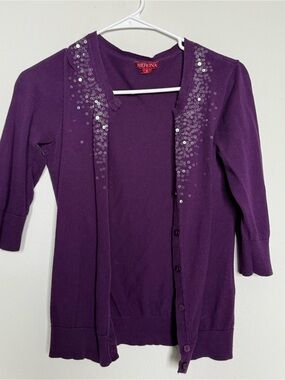 Merona Purple Sequin-Accent Women's Cardigan